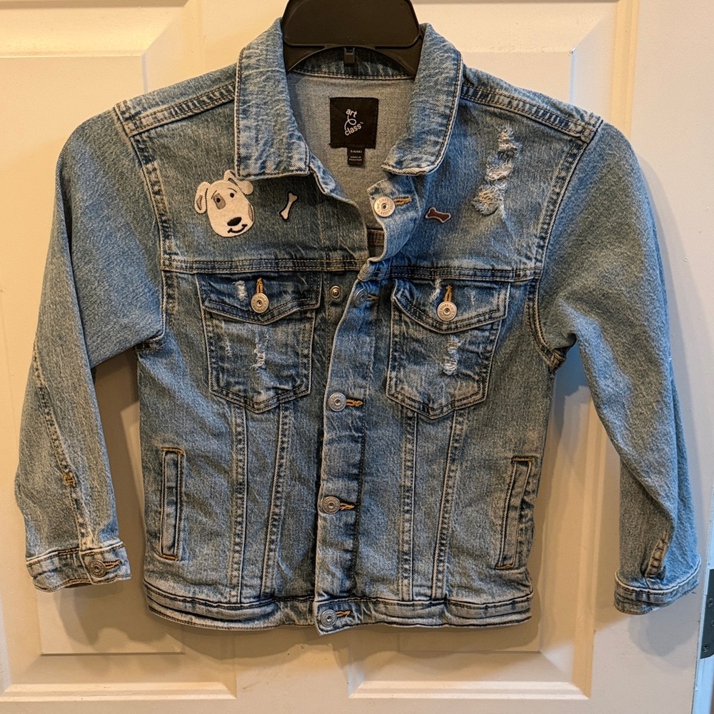 Art Class Blue Denim Jacket with Dog Patch